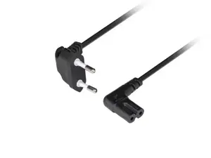 Lanberg CEE 7/16 to EC 320 C7 Euro (radio) power cord 1.8m angled VDE | CA-C7CA-12CC-0018-BK