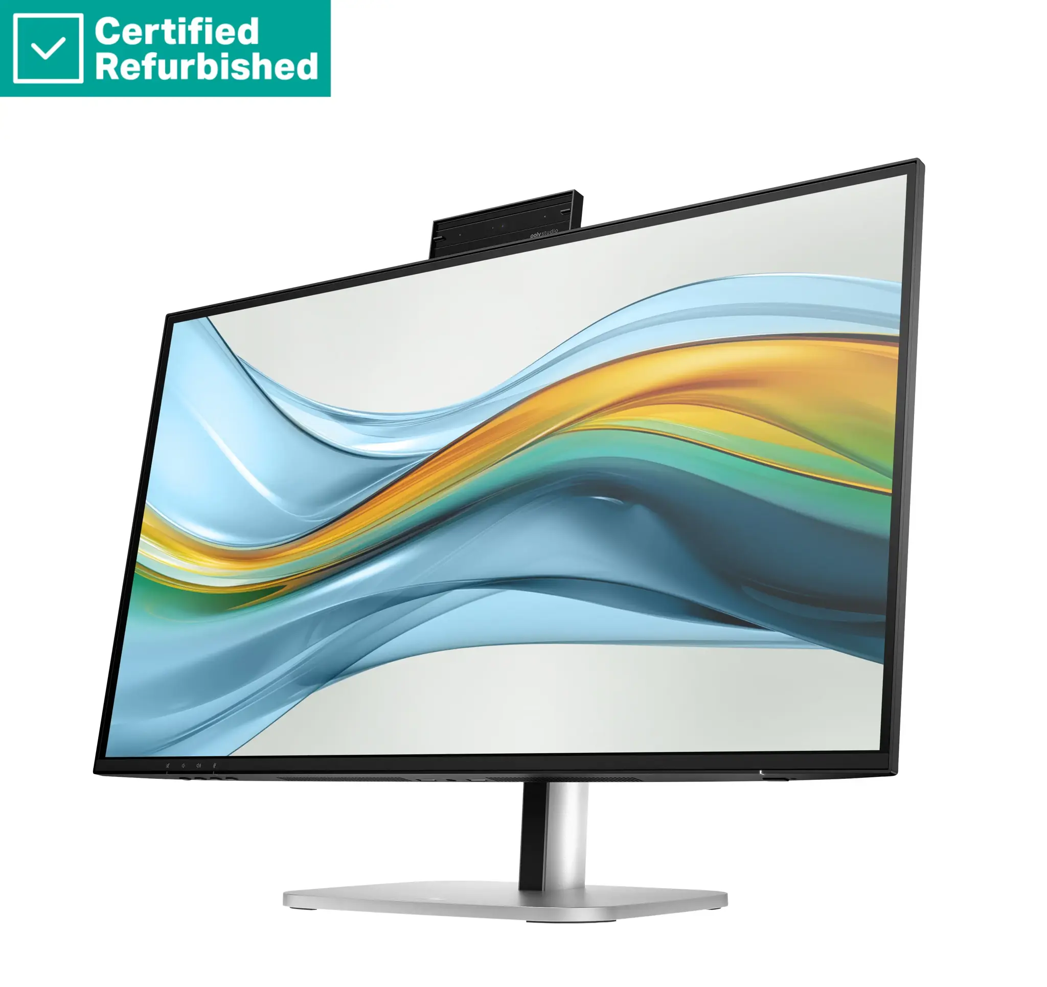 RENEW GOLD HP 527pm Series 5 Pro QHD Charging Monitor - 27" 2560x1440 QHD 350-nit 100Hz AG, IPS, USB-C(100W)/USB-C(15W)/HDMI/DisplayPort/DisplayPort-out, 3x USB-A, speakers, 5MP cam, RJ-45 LAN, height adjustable/tilt/swivel/pivot, 1 years
