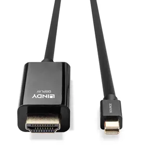 "Lindy Kabel" Mini DisplayPort/HDMI 4K30 (DP: passiv) 3 m, 3 m, Mini DisplayPort, HDMI A tipo (standartinis), vyriškas, vyriškas, 3840 x 2160 taškų