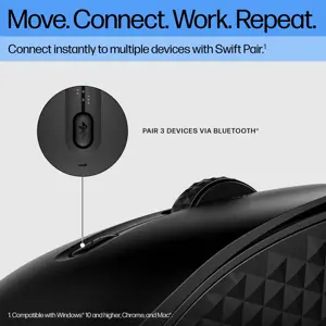 HP 420 Programmable Bluetooth Mouse, Ambidextrous, Bluetooth, 4000 DPI, Black