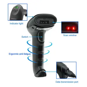 QOLTEC 50866 Brūkšninių kodų skaitytuvas 1D CCD USB juodas