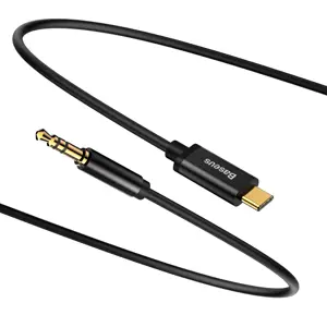 Baseus Yiven Garso kabelis USB-C - mini jack 3,5 mm, 1,2 m (juodas) (juodas)