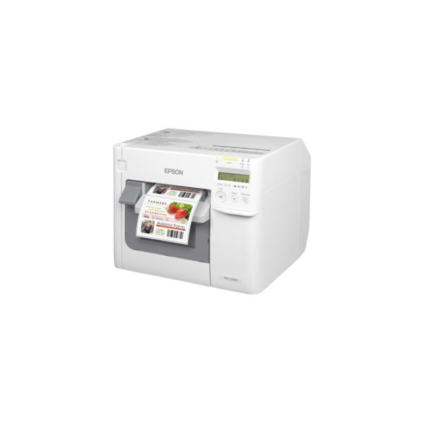 "Epson ColorWorks C3500", pjaustyklė, dozatorius, USB, Ethernet, "NiceLabel", balta