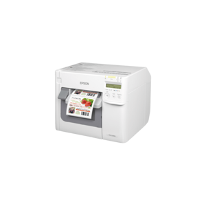 "Epson ColorWorks C3500", pjaustyklė, dozatorius, USB, Ethernet, "NiceLabel", balta