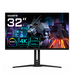 GIGABYTE AORUS FO32U2 32” OLED Gaming Monitor - 3840 x 2160(UHD), 240Hz, 0.03ms, KVM, 250 cd/m2, Fr…