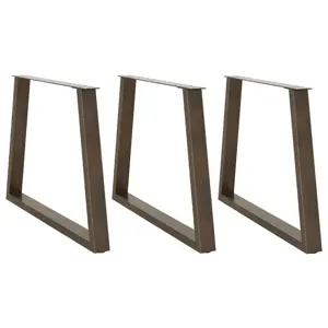 Valgomojo stalo kojelės, V formos, 3 vnt., natūralus plienas, 90x(72-73,3) cm, plienas