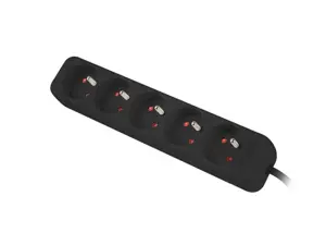 LANBERG PS0-05E-0150-BK Lanberg 1,5 m juodas 5X 230 V žibinto išplėstinis PL. KABELIS IŠ VISIŠKAI VARINIO