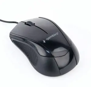 GEMBIRD MUS-3B-02 Gembird optinė pelė MUS-3B-02, 1000 DPI, USB, juoda, 1,35 m ilgio laidas