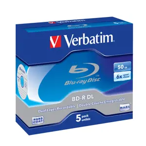 VERBATIM BD-R DVIGUBO SLUOKSNIO 50GB 6X BALTA