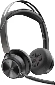 Poly Voyager Focus 2 MS Teams Belaidės ausinės, Bluetooth, USB-C/A Adapter, Charging stand, Juoda