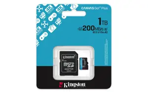 KINGSTON 1 TT MICROSDXC CANVAS GO! PLUS GEN4 200 MT/S A2 U3 V30 CARD + ADAPTER