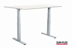 Reguliuojamo aukščio stalas SUN-FLEX®EASYDESK ADAPT, elektrinis, dviejų variklių, baltas rėmas, 140…