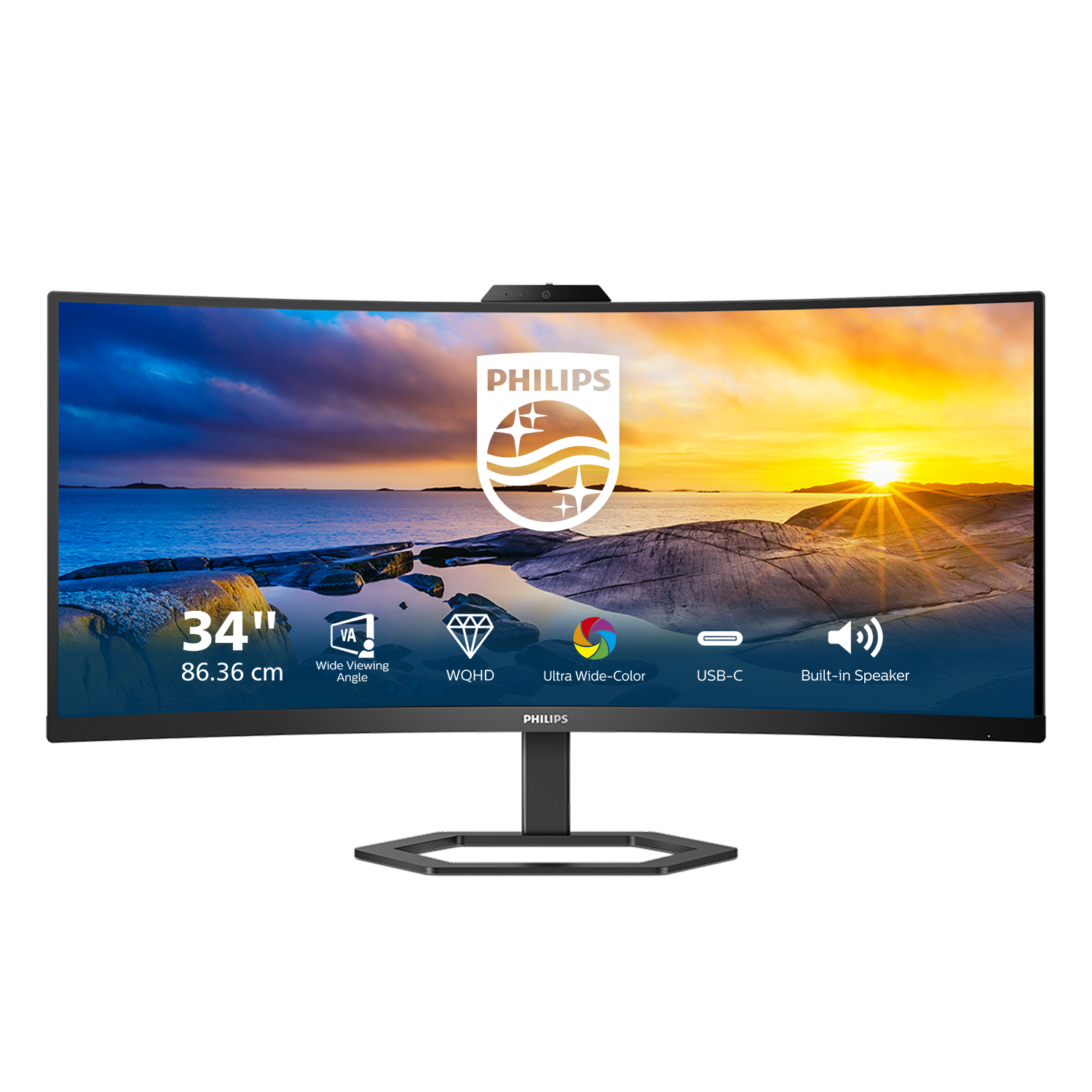 Monitorius PHILIPS 34E1C5600HE/00 34inch 3440x1440 VA Curved H/A 130 MM ULTRAWIDE USB-C DISPLAY
