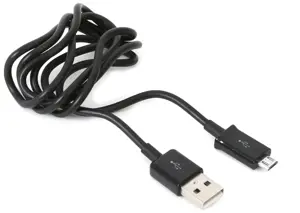 Plokštinės kabelis microUSB 1 m, juodas