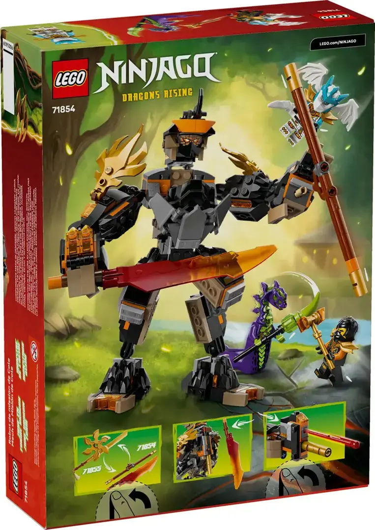 LEGO NINJAGO 71854 Cole's Mission Mech and Dragon Zane