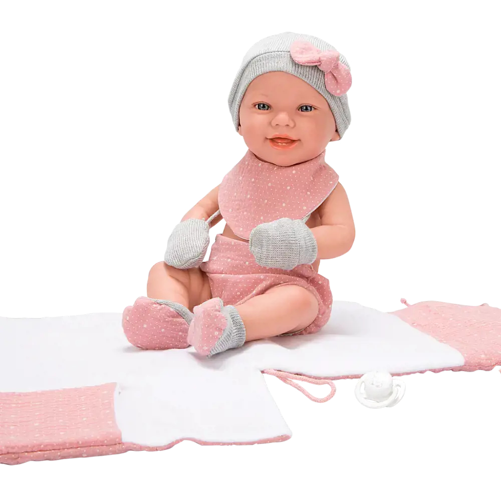 Arias lėlytė Zoe, mergaitė su rožiniu pleduku, 42 cm