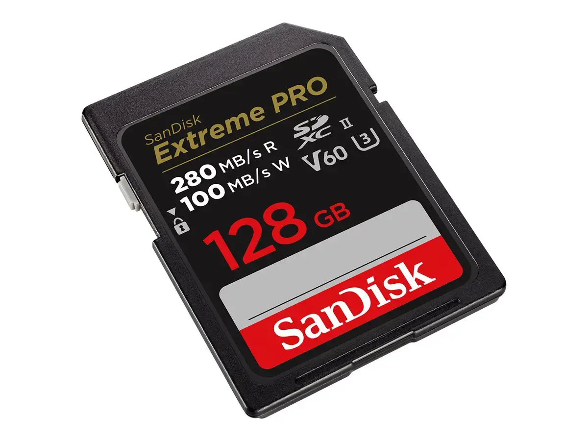 SanDisk Extreme PRO 128GB V60 UHS-II SD cards, 280/100MB/s,V60,C10,UHS-II, EAN: 619659202132