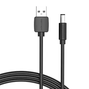 USB nuolatinės srovės 5,5 mm 1,5 m maitinimo kabelis Vention CEYBG juodas