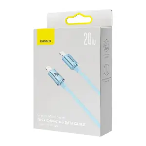 Baseus cable Crystal Shine USB-C - Lightning 2,0 m 20W sky blue