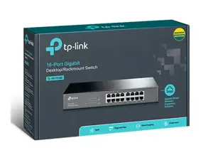 "TP-Link" 16 prievadų "Gigabit" tinklo komutatorius, nevaldomas, "Gigabit Ethernet" (10/100/1000), dvipusis duomenų perdavimas, montuojamas į stovą