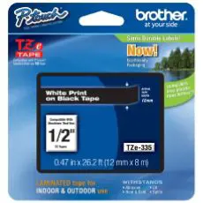 Brother TZe-335, balta ant juodos spalvos, TZe, 1,2 cm, 8 m, 1,2 cm