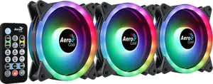 "Aerocool DUO12PRO" komplektas 3xFan 12cm ARGB LED Dual Ring Antivibration 6 kontaktų juodas