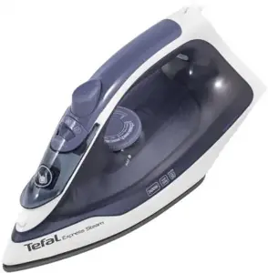Tefal Express Steam FV2837, Dry & Steam iron, Cerilium soleplate, 1.9 m, 165 g/min, Blue, Grey, White, 35 g/min