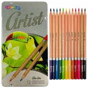 Spalvoti pieštukai Colorino Artist metalinėj dėžutėj 12 spalvų