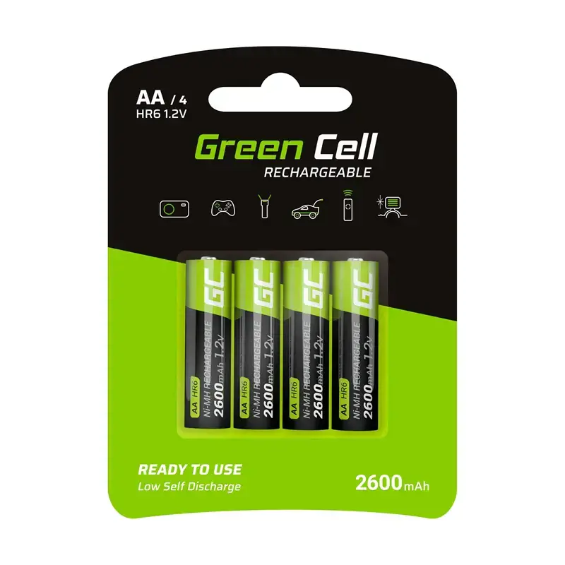 GREENCELL GR01 Žaliasis elementas 4x akumuliatorius AA HR6 2600mAh