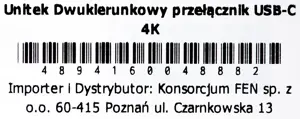 UNITEK D1078A dvikryptis kabelio adapteris USB-C M-F 1 m
