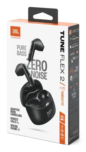 JBL Tune Flex 2 Belaidės ausinės Earbuds, Bluetooth, Juoda