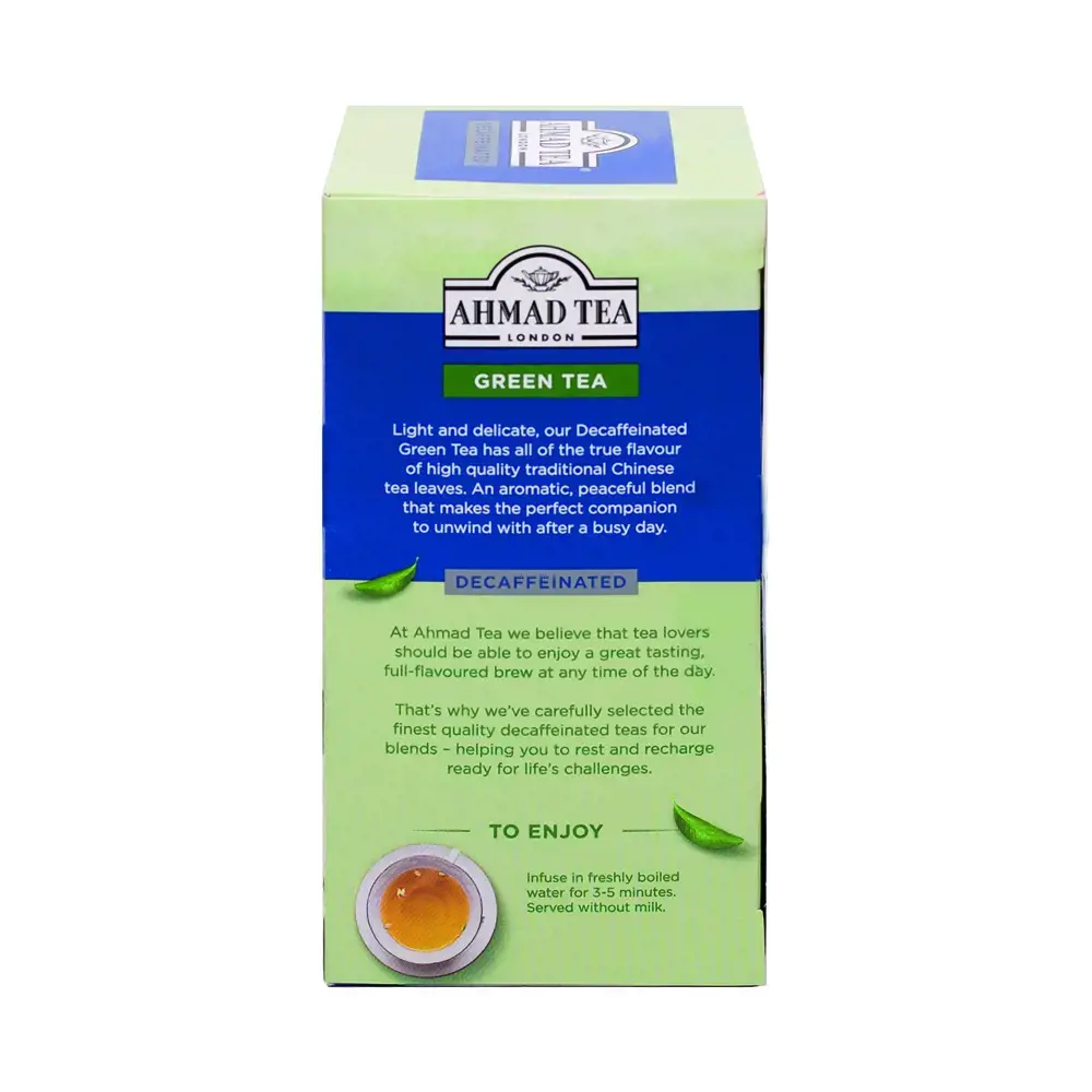 Ahmad Tea Žalioji arbata be kofeino, vokeliuose, 20 vnt.