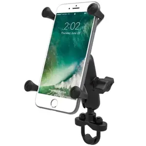 "RAM Mounts X-Grip" didelis telefono laikiklis su rankenos U formos varžtu, mobilusis telefonas / išmanusis telefonas, pasyvusis laikiklis, juodas