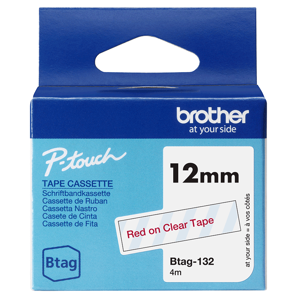 Brother BTAG-132, Red on transparent, Philippines, 5 year(s), Brother, P-touch PT-N10, PT-N20, PT-N…