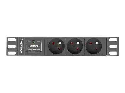 LANBERG PDU-03E-0200-BK Lanberg PDU 10 1U 16A, 3x 230v PL 2m Juoda