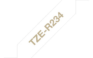 Brother TZE-R234, aukso spalvos ant baltos spalvos, ištisinė etiketė, TZe, juoda, terminis perkėlim…