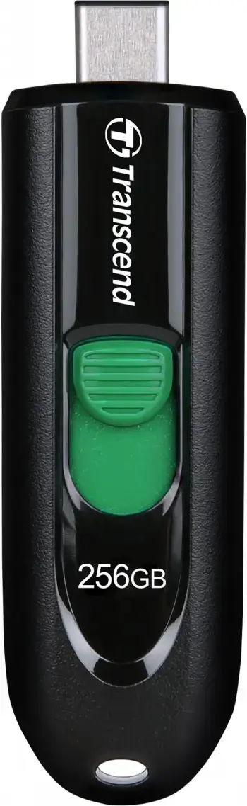 TRANSCEND 256GB USB3.2 rašiklinis diskas C tipo be dangtelio, juodas