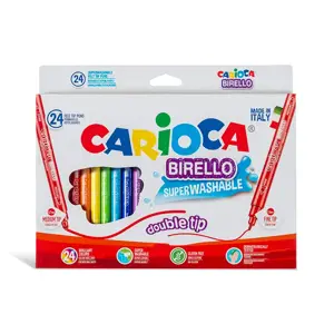 Flomasteriai Carioca Birello, dvipusiai, 24 spalvos