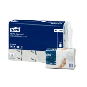 Popieriniai rankšluoščiai TORK Xpress Multifold, 2 sl., 190 servetėlių, 23.4 x 19.66 cm,  balta sp.…