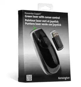 "Kensington Presenter Expert™" belaidis kursoriaus valdymas su žaliuoju lazeriu, RF, USB, 45 m, juodas