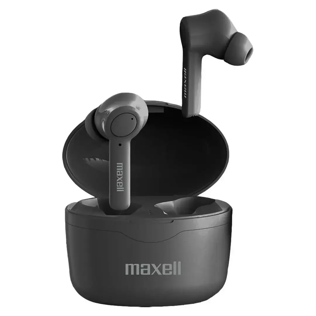 "Maxell Bass 13 Sync Up" belaidės "Bluetooth" ausinės su įkrovimo dėklu, juodos spalvos