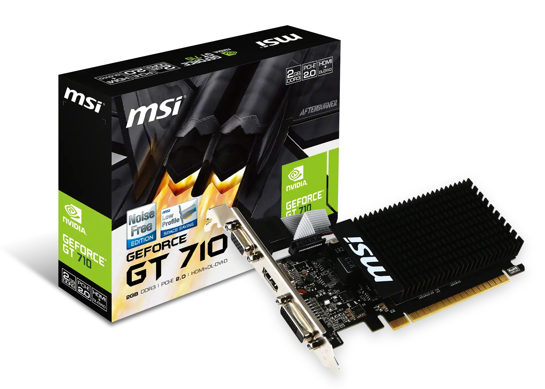 Vaizdo plokštė MSI GeForce GT 710 2 GB, GDDR3, 64 bitai, V809-2000R