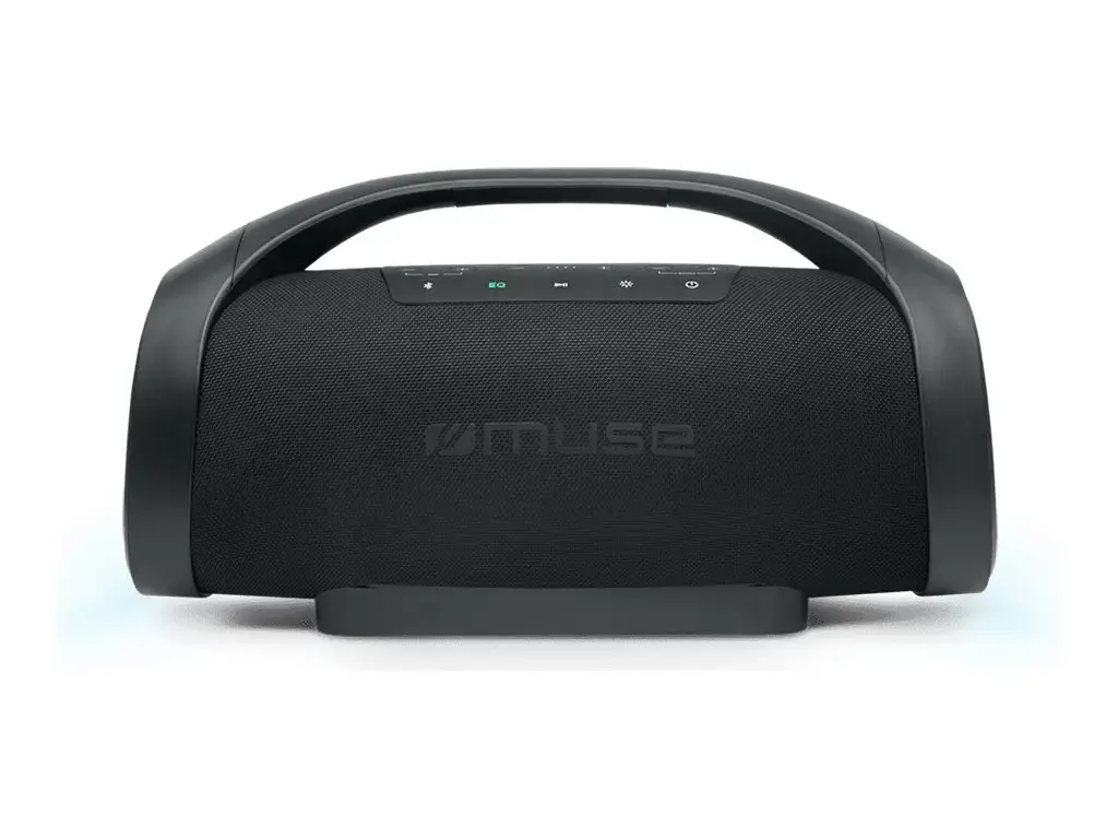 "Muse" nešiojamasis "Bluetooth" garsiakalbis, atsparus purslams, juodas