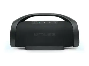 "Muse" nešiojamasis "Bluetooth" garsiakalbis, atsparus purslams, juodas