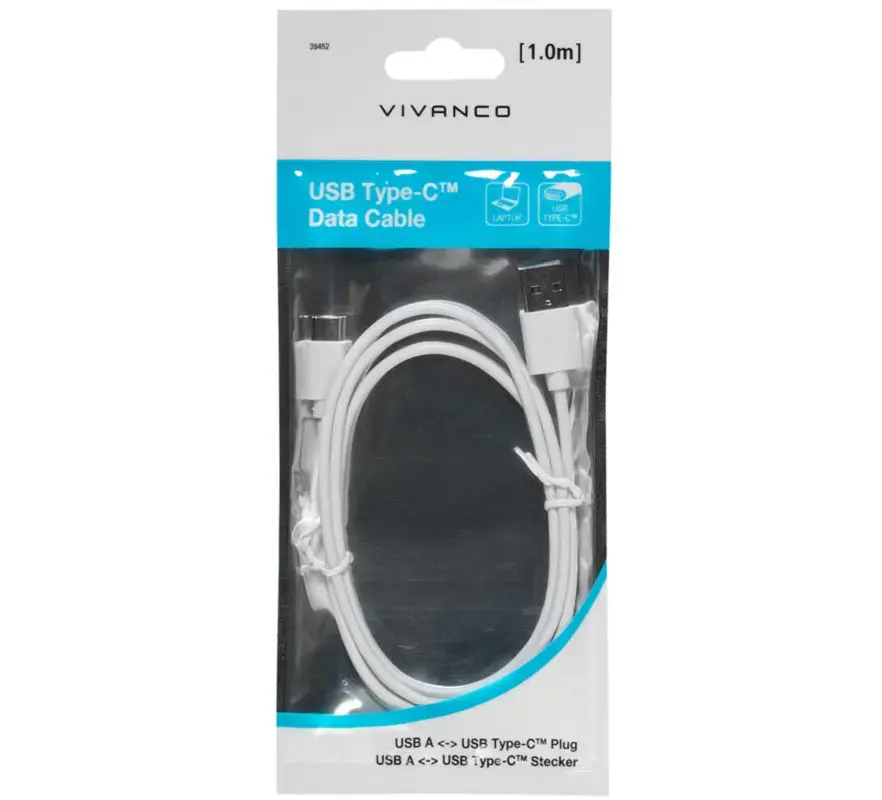 "Vivanco" kabelis Polybag USB-C duomenų 1 m (39452)