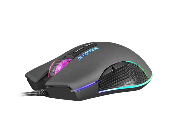 "NATEC Fury" žaidimų pelė "Scrapper" 6400DPI optinė su programine įranga ir RGB apšvietimu