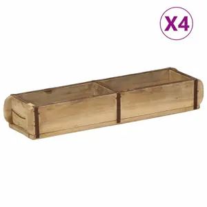 Padėkliukai 4 vnt 60,5x15x9 cm Patvari Medinė Iš Antrinių Medžiagų