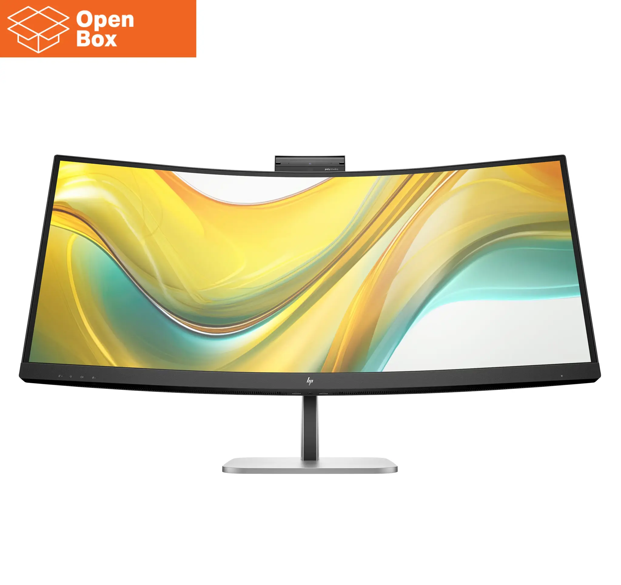 HP 534pm Series 5 Pro WQHD USB-C Curved Conferencing Monitor - OPENBOX - 34" 3440x1440 WQHD 400-nit AG, VA, USB-C(100W/15W)/HDMI/DisplayPort, 3x USB-A, speakers, 5MP webcam, RJ-45 LAN, height adjustable/tilt/swivel, 3 years (replaces E34m)