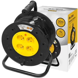 PR-61 extension cord 4-sockets with grounding 30m PVC drum 3x1.5mm