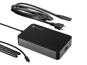 NATEC nešiojamųjų kompiuterių įkroviklis Grayling USB-C 90W, skirtas nešiojamiesiems kompiuteriams, planšetiniams kompiuteriams, telefonams